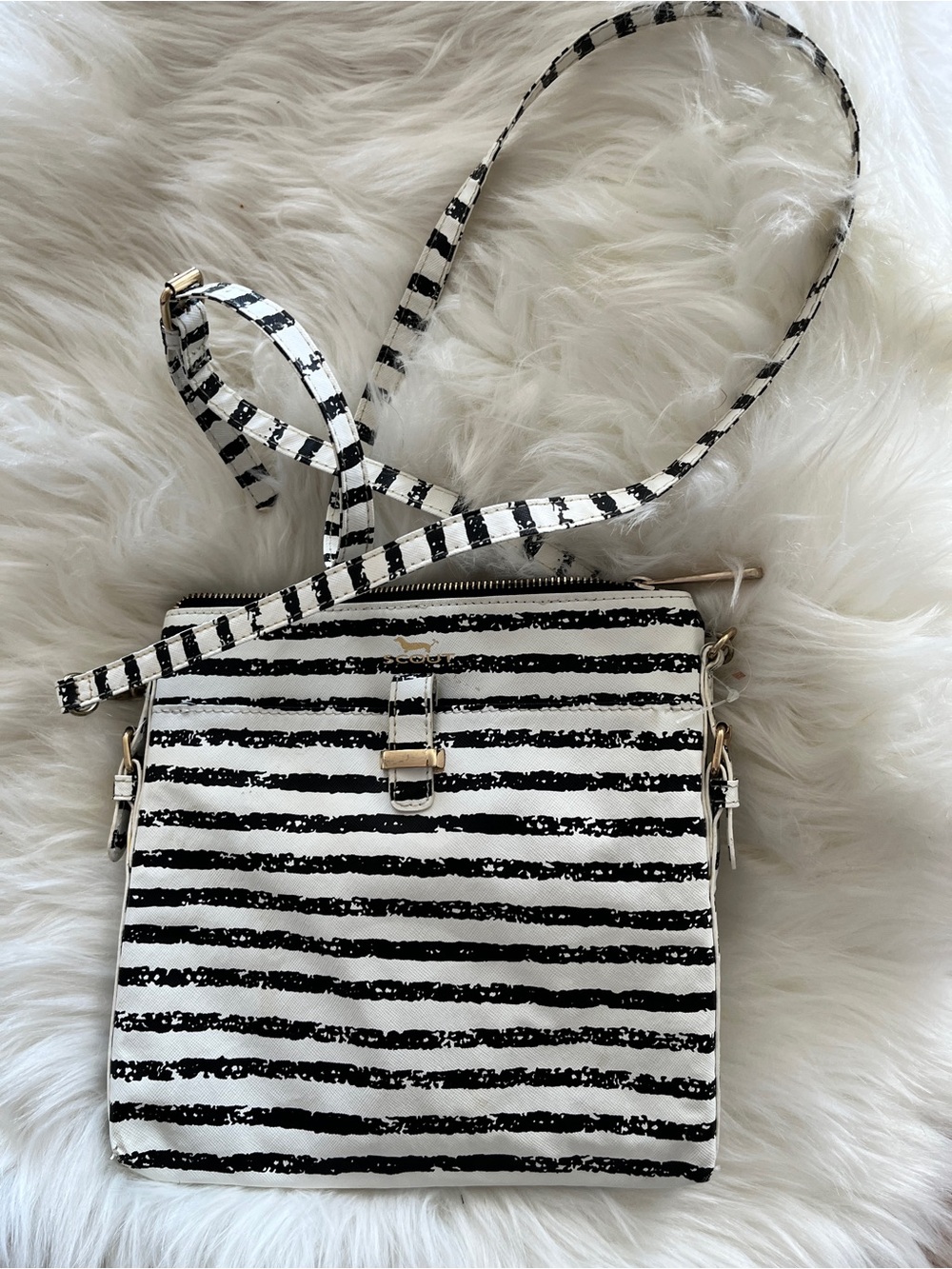 SCOUT Striped Black and White Crossbody Bag